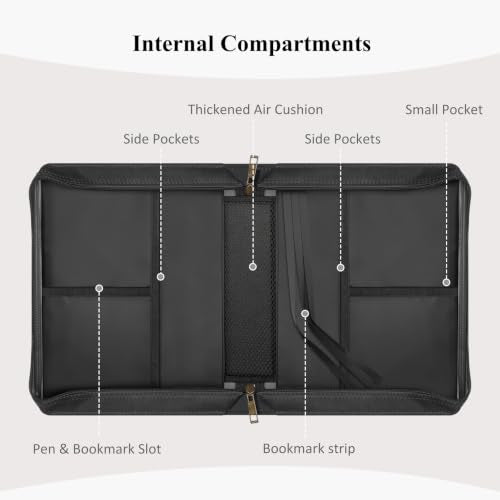 FINPAC Large Classic Bible Cover Vegan Leather Carrying Book Case Church Bag Bible Protective with Handle, Gift for Men, Women, Father, Mother, Black - color: Black