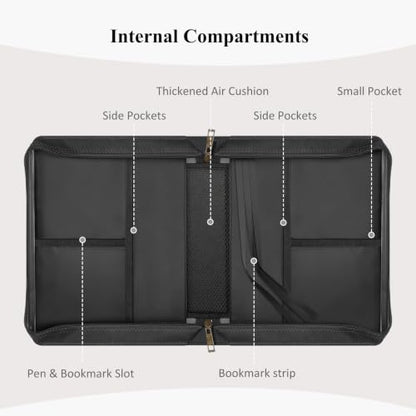 FINPAC Large Classic Bible Cover Vegan Leather Carrying Book Case Church Bag Bible Protective with Handle, Gift for Men, Women, Father, Mother, Black - color: Black