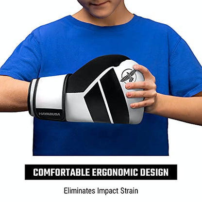 Hayabusa S4 Kids Boxing Gloves for Boys and Girls - color: White, size: 6oz