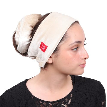 Mu Lan Gripband | Non-Slip Headband | Anti-Slip Velvet Under Scarf Hijab | Double Grip Hair Shawl Turban Hat Wig (Ivory) - color: Ivory