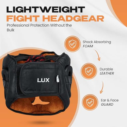 Green Hill Lux Training Leather Headgear for Men & Women | Protective headgear with secure fit and impact-absorbing padding for boxing, MMA, Muay Thai and sparring.