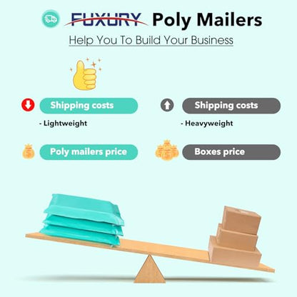 Fuxury Poly Mailers 10x13 100 Pcs Teal Shipping Envelopes, Self-Sealing Envelopes, Boutique Custom Bags, Enhanced Durability Multipurpose Envelope, Keep Items Safe & Protected | Strong Adhesive Packaging Mailers Poly Bag,Waterproof Self Seal Mailing Envel
