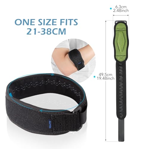 AGPTEK Elbow Brace for Tendonitis and Tennis Elbow 2 Pack, Tennis Golfers Elbow Support Arm Band Elbow Wrap Weightlifting Elbow Strap with Compression Pad for Men & Women (Green) - color: Green