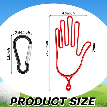 Simgoing 6 Pcs Golf Gloves Holder with 6 Metal Hanging Hooks Golf Gloves Stretcher Support Keeper Drying Rack Tool Accessories Men Women Golfer - color: Red,White,Black
