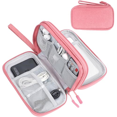FYY Electronic Organizer, Travel Tech Pouch Bag, Medium, Pink - color: Pink, size: 8.3 x 5 x 2.6 inches