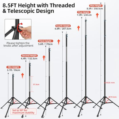 Hemmotop Adjustable Backdrop Stand 10x8.5ft Heavy Duty - size: 10x8.5ft