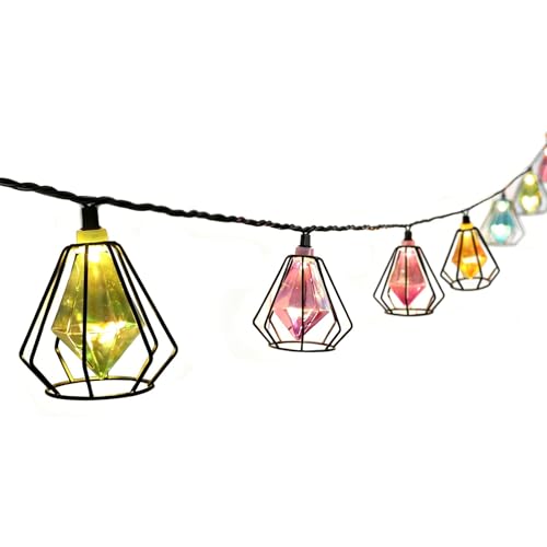 Vigdur Lantern String Lights - Muiticolor Deorative String Lights with 10 LED Bulbs Connectable, Indoor String Light for Bedroom Party Holiday Cottagecore Decor - color: Crystal