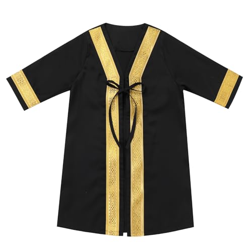 ODASDO Muslim Baby Boys Prayer Outfit Abaya Toddler Kids Kaftan Newborn Infant Islamic Clothing Cardigan Robe Head Scarf Set - color: Black, size: 3-6 Months