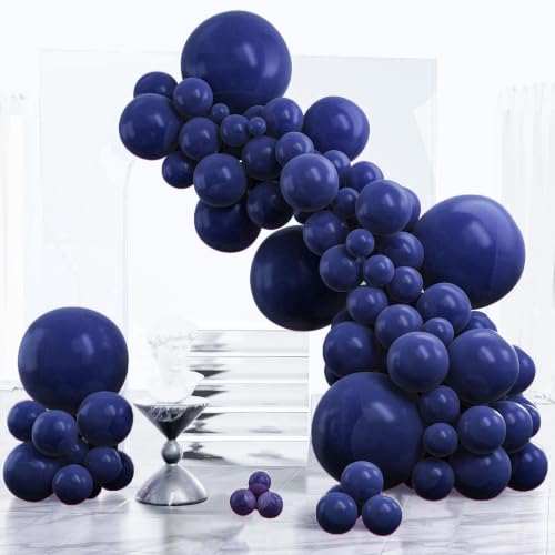 PartyWoo Navy Blue Balloons 120pcs Different Sizes of 18 12 10 5 Inch Dark Blue Balloon Arch Kit Garland for Graduation Wedding Sports Baby Shower Birthday Bachelorette Party Decorations Blue-Z90 - color: Blue-z90