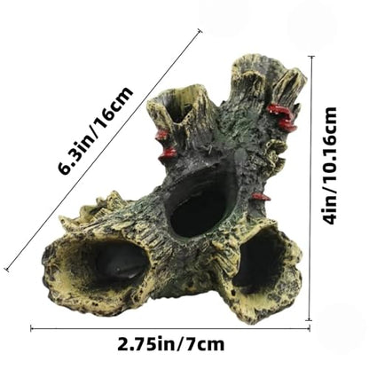 Log Resin Tree Trunk Ornament Aquarium Fish Tank Decoration Home Landscaping Crafts for Fish Tank Small Fish Hiding