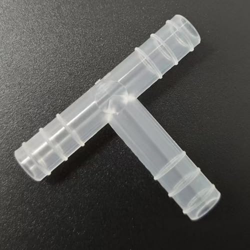 3 Way Tee Connector Equal Barbed T-Fitting 3 Way Hose Barb Adapter for Laboratory Biochemical Analytical Instruments Food Machinery Aquarium Equipment 100pc/pk (6.8mm 1/4'' 6T) - size: 6.8mm 1/4'' 6T