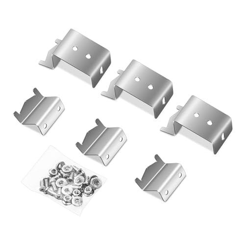 Stainless Steel Heat Plate Brackets, Burner Hanger Brackets Replacement for Chargriller 5050, 3001, 3008, 3030, 4000, 4208, 5072, 5252, 5650, 5050 Duo, Included Mounting Screws, Set of 6