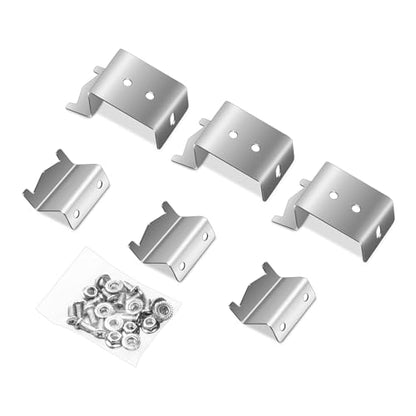 Stainless Steel Heat Plate Brackets, Burner Hanger Brackets Replacement for Chargriller 5050, 3001, 3008, 3030, 4000, 4208, 5072, 5252, 5650, 5050 Duo, Included Mounting Screws, Set of 6
