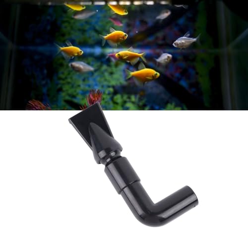 Black Plastic Aquarium Water Outlet Rotatable Elbow Pipe Fitting Fish Tank Nozzle Duckbill Sprinkler Aquarium Canister Filter(M) - size: M