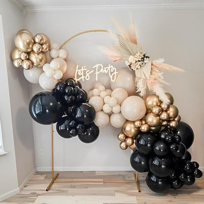 Voircoloria 90pcs Black Balloons Garland Arch Kit, 18 12 10 5 Inch - color: 04 Black, size: 5/10/12/18 inch - 90pcs