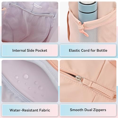 MAXTOP Women's Gym Yoga Duffle Bag with Shoe Pouch,Multi-Purpose Overnight Travel Bag for Gym,Work, Dance, Sports - color: Pink