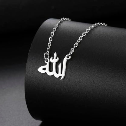 UNIFT Islamic Muslim Allah Layered Necklaces For Women Stainless Steel Charm Water Drop Heart Shape Allah Pendant Double Layer Necklace Islamic Jewelry - color: silver 6