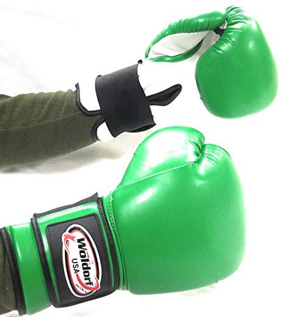 Boxing Gloves Kickboxing Muay Thai Punching Bag Vinyl Green - Durable Multi Layered Foam Padded Offers Unbeatable Price Kids and Adult Sizes - size: 16oz