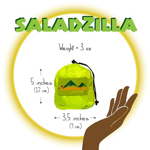 Saladzilla by Kahuna Gear: 대형 샐러드 스피너, 7.6L(2갤런) 용량 (8쿼트), 접이식 및 휴대용 [채소/새싹/마이크로그린/허브 건조기] 내구성 있는 BPA 프리 원단