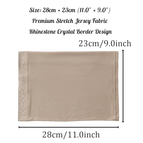 Yeieeo Women's Stretch Tube Hijab UnderCap Solid Color Hijab Headscarf For Women Lightweight Hats Breathable Liner 2pcs/4pcs - color: Black+light Khaki
