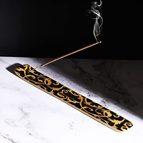 Bless-International Traditional-Handmade-Burner Wooden-Incense-Stick-Holder Ash-Catcher-Stand for-Aromatherapy-Meditation-Yoga (Beautiful Mind) 10 Inches, Pack of 2 - color: Beautiful Mind,10 Inch, size: Two Holders