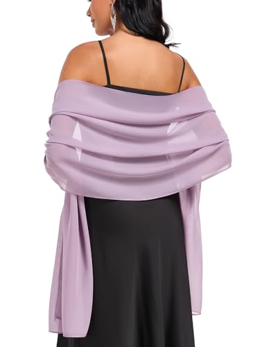 Shawls and Wraps Soft Chiffon Scarve Scarf For Evening Party Dresses Wedding Stole - color: Violet
