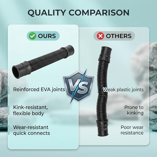 Aquarium Water Hose, 25mm Black Corrugated EVA Tubing, Fish Tank Maintenance Hose for Fresh and Saltwater Tanks