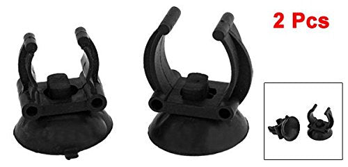 2 Pcs Suction Cup Aquarium Heater Clip Glass Stick Holder Black