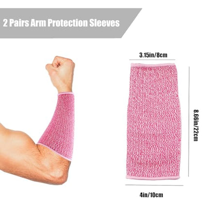 REDANHA Arm Protection Sleeves Level 5 Protection Cut Burn Resistant Sleeve Anti Abrasion Forearm Cover Protector - color: Pink,white