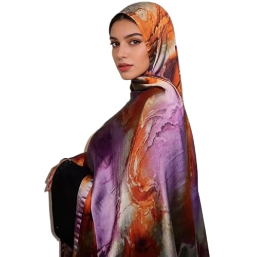 Hijab Scarf for Women Fashion Printed Modal Hijab Head Wrap Scarves Lightweight Long Scarf Shawls - color: Watercolor M