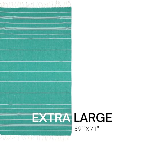 BAY LAUREL Turkish Beach Towel with Travel Bag 39 x 71 Quick Dry Sand Free Lightweight Large Oversized Towels Light - color: Shamrock With Floral Bag