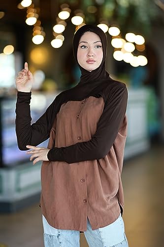 para life Hijab-Dickey-BoleroArm Sleeve With Hijab-Hijab&Armsleeve|Shrugs For Women-Arm Sleeve|Arm Sleeves For Women - color: Brown