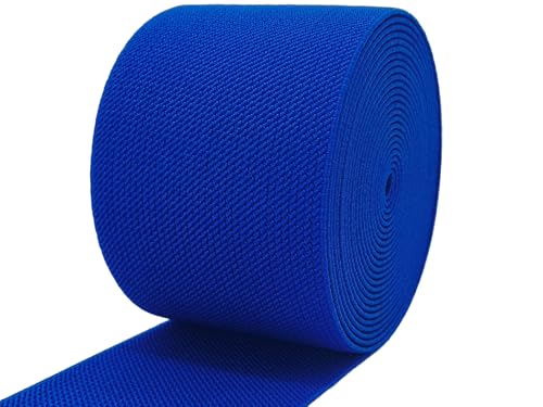 Royal Blue Wide Knit Elastic Band for Sewing 3 inch 5yards Double-Side Twill Woven Elastic Heavy Stretch Elastic Spool Band for Sewing Pants Waist-Wigs-Skirts-Craft-DIY Projects - color: Royal Blue #10