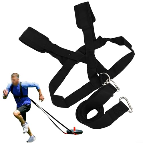 Sled Harness for Resistance Training with Adjustable Waist and Shoulder Pads Nylon Straps Pulling Rope for Strength and Speed Workouts