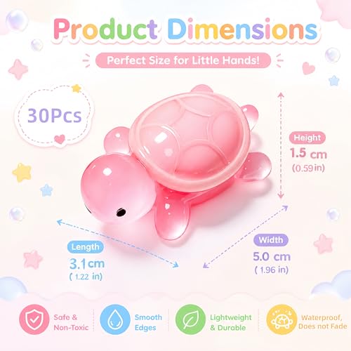30 Pcs Medium Resin Turtles Glow in The Dark 3D Sea Turtle Figures | Luminous Miniature Resin Animals, Small Plastic Ocean Animal, Turtle Toys, Comes With Game Paper and Sealed Bag, 10 Colors - size: Medium