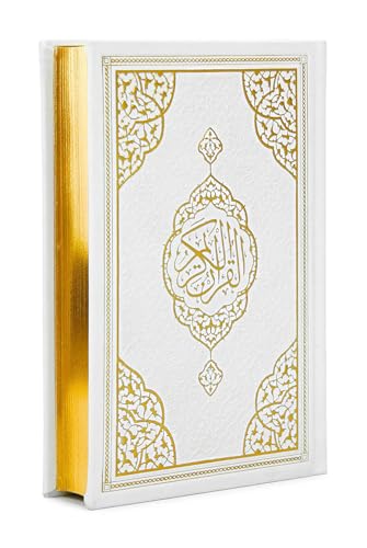 ihvan online, Holy Quran Arabic Only, Thermo Leather Hardcover, Easy-to-Read Script, QR Code Audio Support, Islamic Gift for Ramadan, Eid, Hajj & Umrah, White, 6.7'' X 9.5'' - color: Arabic Only-white