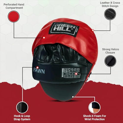 Green Hill Focus Mitts Boxing Pads - color: Red/Black
