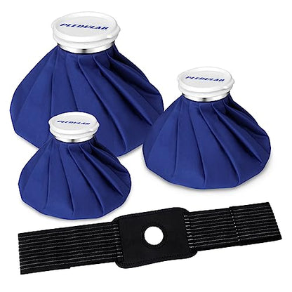Ice Bag for Injuries, Reusable Ice Packs for Injuries, Hot & Cold Therapy and Pain Relief with Elastic Breathable Support Wrap, No-Leak Elastic Breathable Ice Bags, 4-Pack, 3 Sizes (6"/9"/11") - size: 6, 9, 11 Inch Set with Wrap