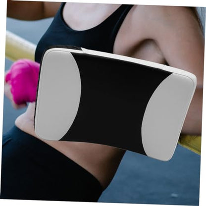 Kick Pad Curved Taekwondo Training Shield Absorption for Kickboxing and Martial Arts Suitable for All Ages Black and White Small
