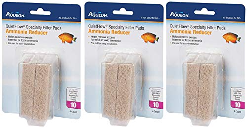 (3 Pack) Aqueon Quiet Flow 10 Ammonia Reducing Specialty Filter Pad (4 ct. Per Pack)