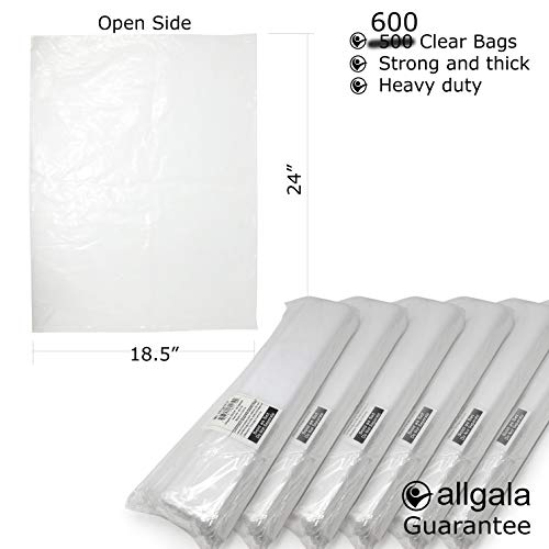 Allgala Heavy Duty PE Thick 3mil Open-End Plastic Packaging Bags/Clear - 18x24-600 Bag - size: 18x24*600 Bag
