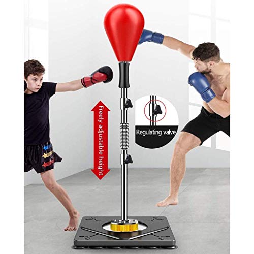 Freestanding Boxing Speed Punching Bag Reflex Bag, Adjustable Height for Adults and Child Packing Punching Ball, Fitness Training Equipment Household Tumbler-Rot - color: Rot