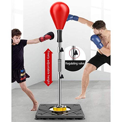 Freestanding Boxing Speed Punching Bag Reflex Bag, Adjustable Height for Adults and Child Packing Punching Ball, Fitness Training Equipment Household Tumbler-Rot - color: Rot