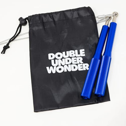 Double Under Wonder Speed Jump Rope - 360° Swivel Ball Bearing, Ultra-Light Aluminum Handles, Adjustable Steel Coated Cable, Tangle-Free & Kink-Free, Perfect for CrossFit, Boxing, MMA, and Fitness Training - color: Double Take, size: 4 ft 9 inch