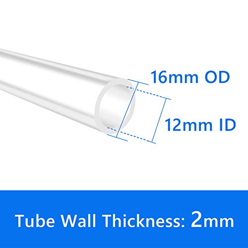 Quickun Pure Silicone Tubing, 12mm ID x 16mm OD High Temp Food Grade Tube Pure Silicone Hose Tube for Home Brewing, Beer Line, Kegerator, Wine Making, Aquaponics, Air Hose by Proper Pour (3.28 Ft) - size: 12mmx16mm, style: 3.28Ft (1meter)
