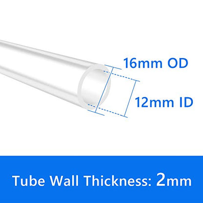 Quickun Pure Silicone Tubing, 12mm ID x 16mm OD High Temp Food Grade Tube Pure Silicone Hose Tube for Home Brewing, Beer Line, Kegerator, Wine Making, Aquaponics, Air Hose by Proper Pour (3.28 Ft) - size: 12mmx16mm, style: 3.28Ft (1meter)