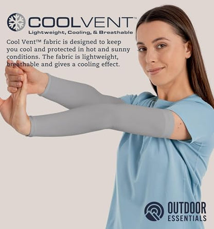 OutdoorEssentials UV Sun Sleeves for Men & Women, Cooling Arm Sleeves UPF 50+ | Golf, Tattoo Cover Up, Sun Protection - color: (2 Pairs): 1 Dark Gray, 1 Light Gray