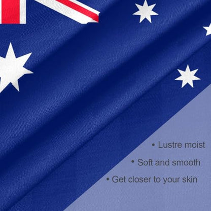 Bandana Square Head Scarf for Women Satin Hair Wrap Fashion Headband 27" - color: Australian Flag