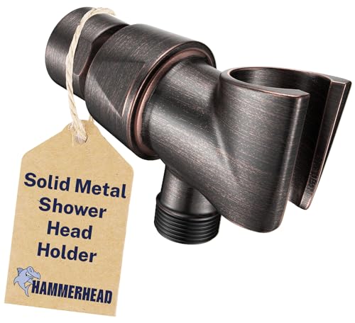 HammerHead Showers Solid Metal Handheld Showerhead Holder, Adjustable Wand Holder with Universal Wall Hook Bracket and Brass Pivot Ball, Oil Rubbed Bronze - color: Oil Rubbed Bronze