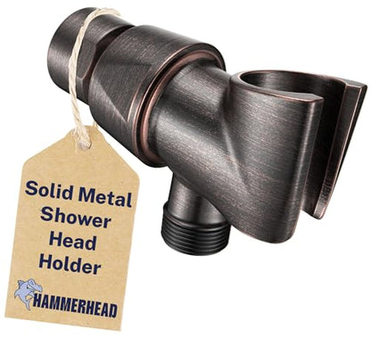 HammerHead Showers Solid Metal Handheld Showerhead Holder, Adjustable Wand Holder with Universal Wall Hook Bracket and Brass Pivot Ball, Oil Rubbed Bronze - color: Oil Rubbed Bronze